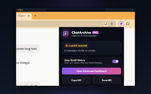 ChatArchive Pro - AI Chat Exporter screenshot