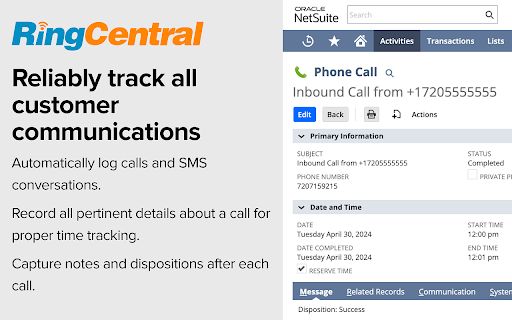 RingCentral App Connect screenshot