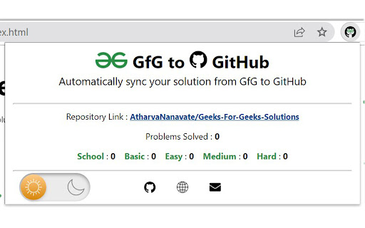 GfG to GitHub screenshot