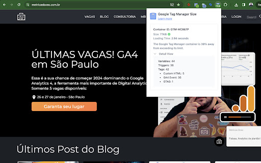 Get Google Tag Manager Size screenshot