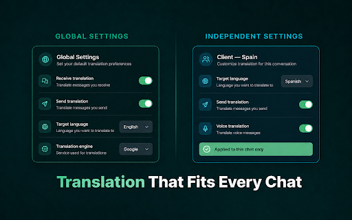 Audio to Text + Translation in WhatsApp Web using AI screenshot