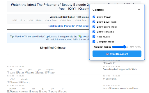 LangPrint Subtitle Player screenshot