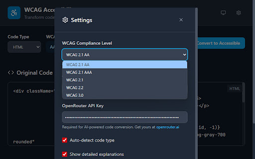 WCAG Accessibility Converter screenshot