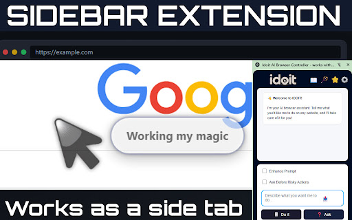 Idoit AI Browser Agent - works with Chrome screenshot