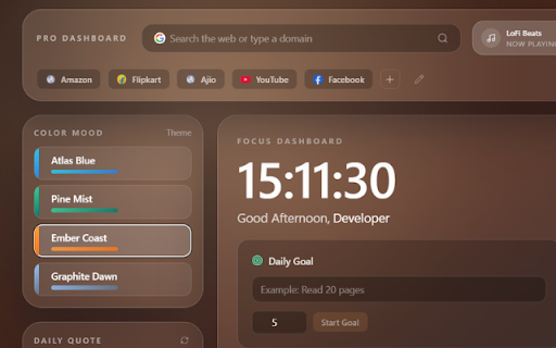 Pro Dashboard New Tab screenshot