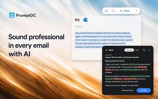 PromptDC – AI Prompt & Writing Assistant screenshot