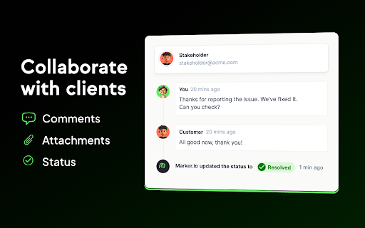 Marker.io: Visual bug reporting for websites screenshot