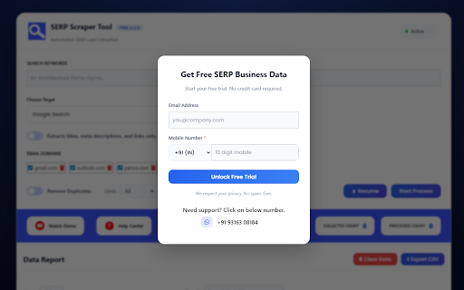SERP Scraper Tool – Extract Emails, Websites & Phone Numbers screenshot