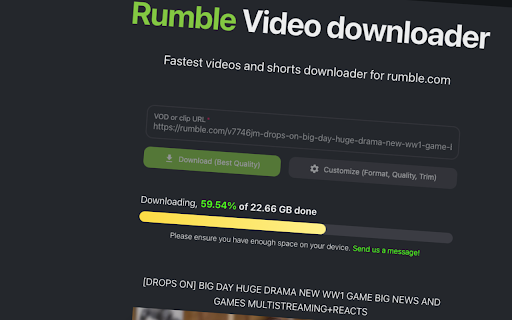 Rumble Video Downloader screenshot