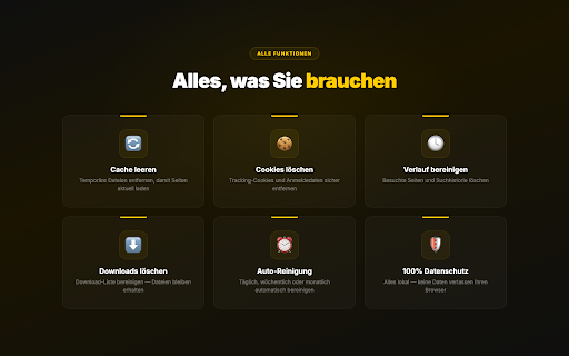 Cache Leeren — Cookies & Browserdaten löschen, Verlauf bereinigen screenshot