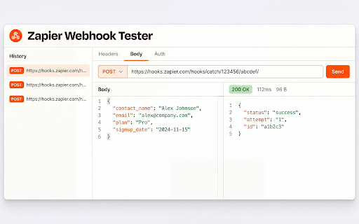 Zapier Webhook Tester - Debug & Test Zap Automation Triggers screenshot