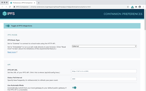 IPFS Companion screenshot