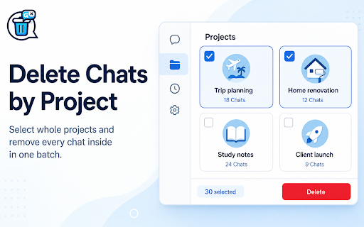 ChatNeat - AI Chat Batch Delete History Manager Claude Gemini ChatGPT Grok screenshot