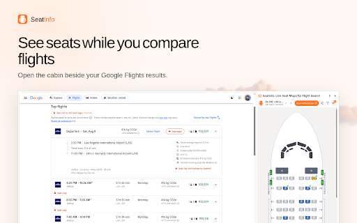 SeatInfo: Live Seat Maps for Flight Search screenshot