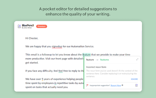 Zoho BluePencil: Free Grammar & Spell Checker screenshot