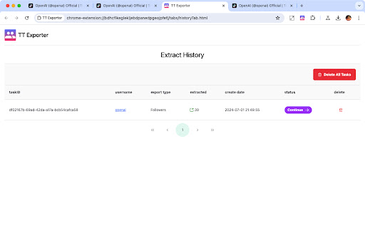 Export TikTok Followers screenshot