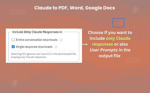 Claude to PDF, Word and Google Docs screenshot