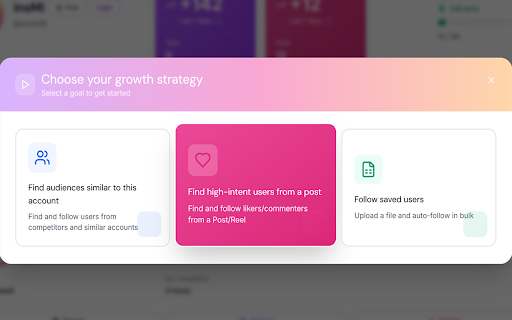 Instagram Follow & Unfollow from Competitors & Posts - IGMate screenshot