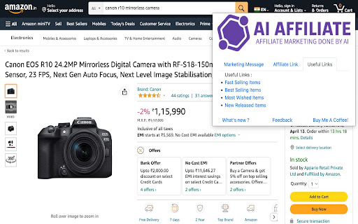 AI Amazon Affiliate Powered With Chat GPT screenshot