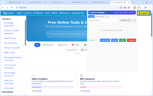 Cookie Manager screenshot