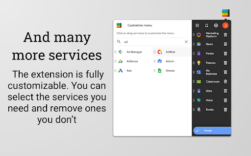 Black Menu for Google™ screenshot