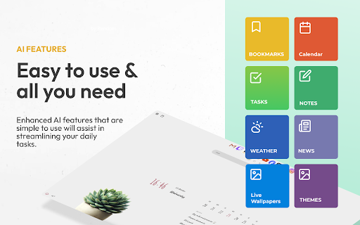 AI New Tab: Calendar, Tasks, ChatGPT screenshot