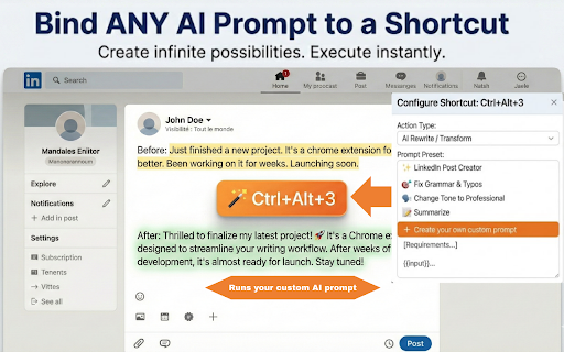 PowerInput : AI Translate, Rewrite & Style Inline with Shortcuts screenshot
