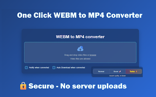 WEBM to MP4 converter: WebCodecs and FFmpeg support screenshot