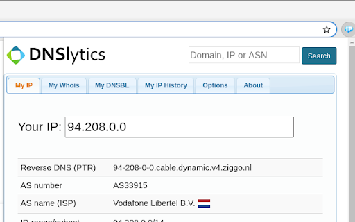My IP address screenshot