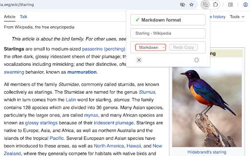 Copy Page Link screenshot