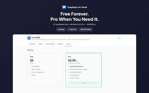 Gmail Templates & Responses — SnapReply screenshot