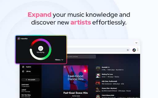 Music Identifier - Find any song from browser screenshot