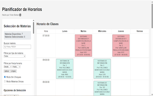 Planificador screenshot