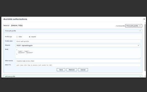 Swagger UI Authorizer screenshot