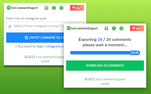 InsCommentExport-Download Instagram Comments screenshot