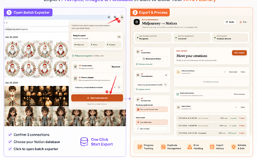 midjourney to notion screenshot
