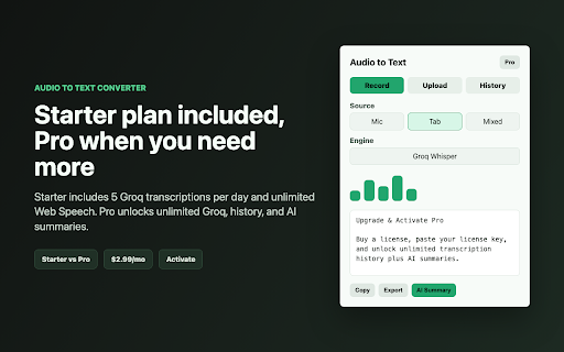 Audio to Text - AI Transcription screenshot