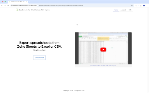 Data Extractor for Zoho Sheets by Table Capture screenshot