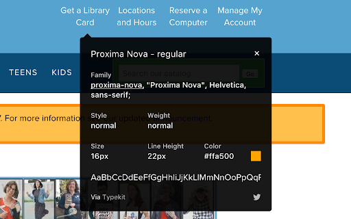 WhatFont screenshot