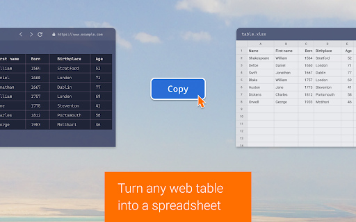 Copytables screenshot