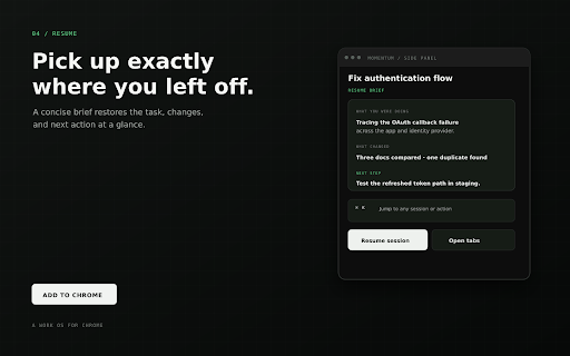 Momentum OS - Tab Session Manager screenshot