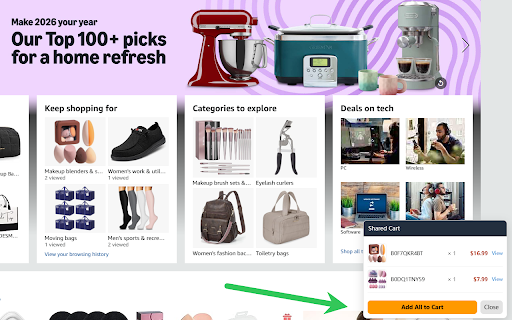 Amazon Cart Sharing Helper screenshot