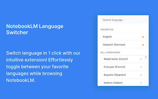 NotebookLM Language Switcher screenshot