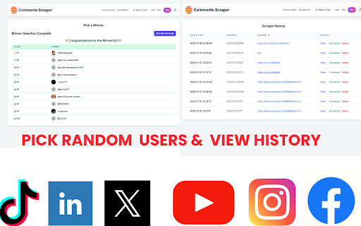 Comments Scraper: Extract comments from 6 social media sites screenshot