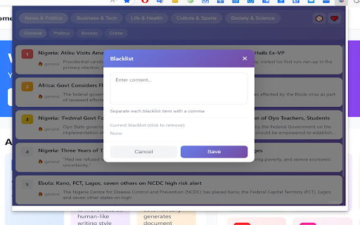 News Feed screenshot
