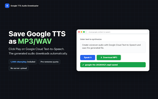 Google TTS Audio Downloader screenshot