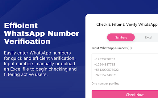 Bulk WA Number Checker & Validator & Search & lookup | WASBB.COM screenshot