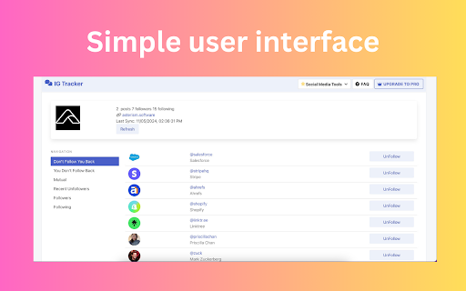 Followers Tracker - Follower & Unfollower Management Tool for Social Media screenshot