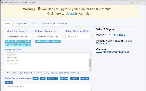 Global Tech Mass Message Sender screenshot
