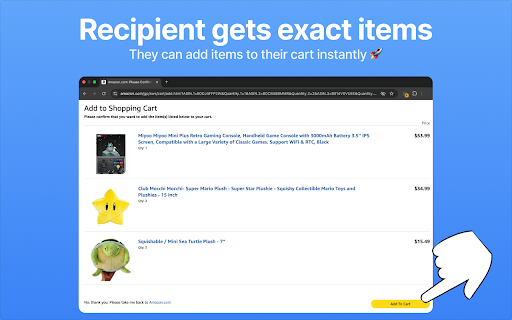 Share Amazon Cart screenshot